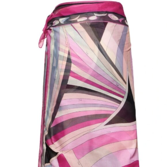 100% Authentic PUCCI Printed Cotton Pareo Sarong Skirt Wrap Style No. 81I-M57031 - Picture 4 of 7